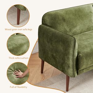 Manufacturer Mid Century Modern Decor <strong>Sofa</strong> Couch Thick Seat Cushion Small Loveseat <strong>Sofa</strong> <strong>for</strong> <strong>Bedroom</strong> Apartment Office - Product Image 4