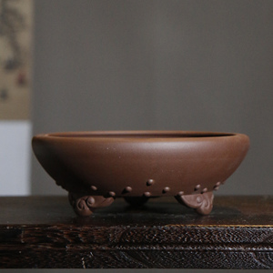 Pot à Bonsaï en Céramique Forme Tambour Style Zen Petit Pot à Calamus - Product Image 2