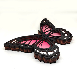 Hot Sale Home Animals Decoration Gradient Colour Butterfly Art Engraving Wood Crafts - Product Image 5