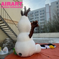 Modèle Olaf de bonhomme de neige de personnage de dessin animé gonflable en peluche, mascotte gonflable personnalisée de cerf de Noël pour l'affichage professionnel