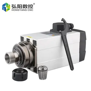 HQD 4.5kw air cooling spindle motor 220v 380v black square high speed18000rpm ER32 300hz 9.5A with cheap price good quality