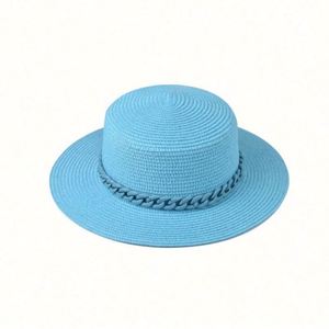 Outdoor Sun <b>Hat</b> Colorful Chain Large Brim Sombrero Casual Fashion Character Unisex Straw <b>Hat</b> - Product Image 2