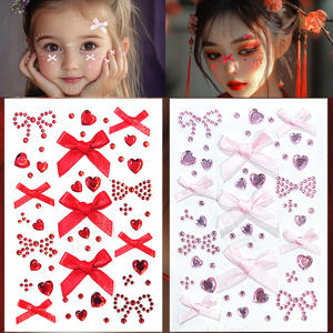 Tutebows trucco temporaneo adesivo faccia di farfalla Manicure con gioielli di diamanti musica tema diamante per il supporto dell'<span class=keywords><strong>amore</strong></span> - Product Image 2