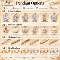 Pendentif Collier en Or Jaune Massif 10K/14K/18K avec Diamant de Laboratoire Taille Poire 0.5-3CT, Monture à Griffes Personnalisée, Certifié IGI VS VVS