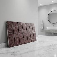 Panneau en métal sculpté de style minimaliste, surface gaufrée à rayures verticales, noyau en mousse PU ignifuge B1, acier galvanisé