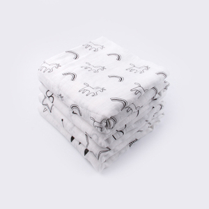 <span class=keywords><strong>Pas</strong></span> <span class=keywords><strong>cher</strong></span> bonne qualité noir blanc licorne imprimé <span class=keywords><strong>grande</strong></span> taille 120 cm * 120 cm bébé swaddle <span class=keywords><strong>couverture</strong></span> wrap ensemble - Product Image 6