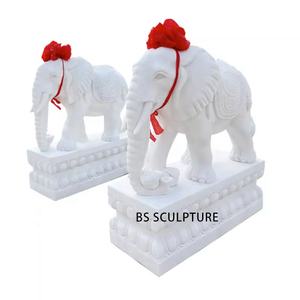 Arge décoration de jardin Sculpture à la main taille réelle coucher de soleil marbre rouge Sculpture d'animal <span class=keywords><strong>pierre</strong></span> <span class=keywords><strong>Statue</strong></span> d'éléphant géant africain - Product Image 3