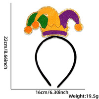 Serre-tête Mardi Gras avec tissu pailleté et plastique pour défilé de fanfare de Samba, plumes décoratives pour le carnaval brésilien