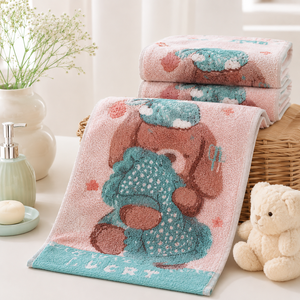 <span class=keywords><strong>Serviette</strong></span> pour enfants en coton 100% de qualité supérieure, très absorbante, motif dessin animé mignon, 25*50cm, 47g, idéale pour les routines de soin de la peau des enfants - Vente chaude - Product Image 1