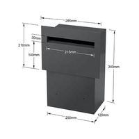 Boîte aux lettres extérieure en aluminium anti-vol, petite, à encastrer, pour livraison de colis en Australie, Zhejiang, fixation murale ou au sol, capacité 11L