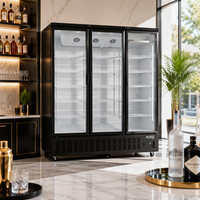 Réfrigérateur de bar à trois portes de haute qualité, refroidi par air, pour boissons et vins