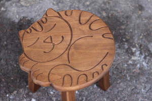 Siège en bois massif Tabouret animal mignon pour enfants Tabouret artisanal pour enfants Tabouret en bois fait à la main pour enfants - Product Image 5