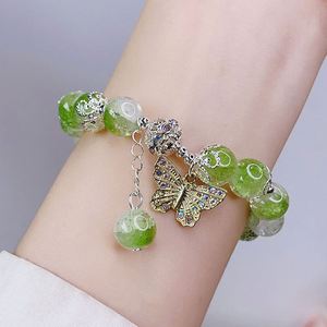 High Quality Stone Bead <b>Bracelet</b> for Women Gradient Smudged Glass Beads <b>Beaded</b> <b>Bracelet</b> Micro-inlaid Love Pendant <b>Bracelet</b> - Product Image 5