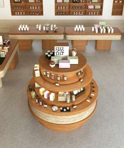 Soporte de exhibición de varios niveles moderno de moda Soporte de Isla de centro redondo multifuncional para tienda - Product Image 4