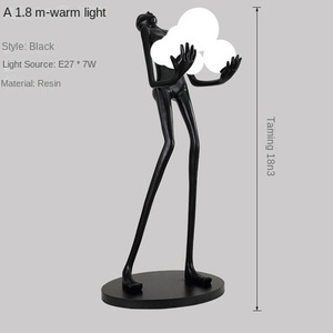 <span class=keywords><strong>Lampe</strong></span> sur pied moderne minimaliste à LED, <span class=keywords><strong>statue</strong></span> d'art de portrait tenant une boule, pour la décoration de jardin et de fenêtre, grandes décorations de figurines - Product Image 5