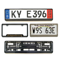 Accessoires d'extérieur de voiture imprimés personnalisés Couvre-plaque d'immatriculation de voiture européenne en plastique Support de plaque d'immatriculation Cadre de plaque d'immatriculation