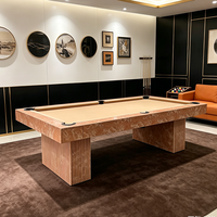 Table de billard de luxe professionnelle moderne haut de gamme en ardoise à motif marbre rose, 7/8/9 pieds, avec pieds cannelés