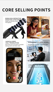 Lunettes Intelligentes Sans Fil Style Meta avec Caméra IA, Commande Vocale, Étanchéité IPX-5, Traduction en Temps Réel, Appel Vidéo HD 1080P - Product Image 6