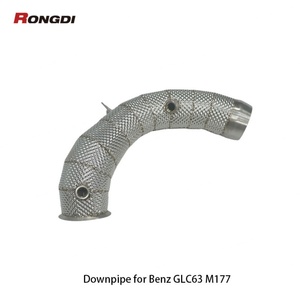 ท่อไอเสียสแตนเลส 304 พร้อมเรโซเนเตอร์สำหรับ Mercedes-Benz GLC63 AMG M177 4.0T ปี 2018-2022 ท่ออัพเกรด - Product Image 4