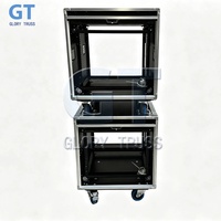Système de rack antichoc ATA personnalisé 8U 10U 12RU 14RU pour amplificateur, avec couvercle coulissant et porte coulissante, pour transport routier