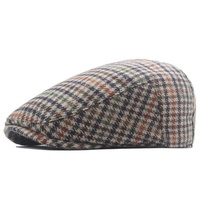 Hombre Caballero Lana Plaid Tartan Houndstooth Herringbone Corduroy Cabbie Jeff Cap Driver Cap