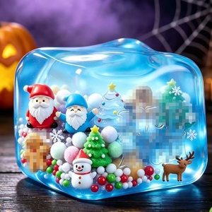 Juguete Sensorial Antiestrés de Caramelo de Malta con Purpurina Navideña, Bola de Compresión de Rebote Lento para Aliviar el Estrés Navideño y Regalo para Fiestas - Product Image 2