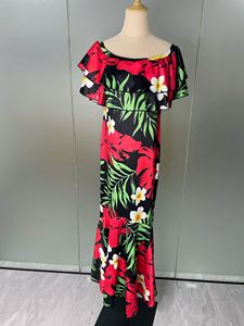 Tapa ชุดเดรสผ้าสองชั้นสำหรับผู้หญิง,ชุดเดรสกระโปรงยาวพิมพ์ลายเกาะแปซิฟิกดีไซน์แบบใหม่ - Product Image 4