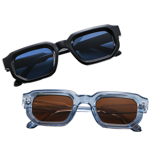 Gafas de sol cuadradas pequeñas Vintage de lujo con logotipo personalizado 688, gafas de sol Unisex UV400 con estilo Punk, monturas negras para PC, lentes de cristal - Product Image 1