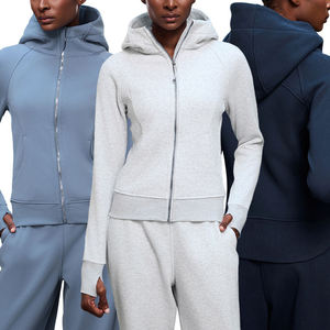 <span class=keywords><strong>Felpa</strong></span> da Donna <span class=keywords><strong>con</strong></span> Cappuccio e Zip Intera, Foro per il Pollice, Tasche Oblique, Maniche Lunghe, Casual, Tinta Unita, Sportiva, Senza Stampa, <span class=keywords><strong>con</strong></span> Chiusura a <span class=keywords><strong>Cerniera</strong></span> - Product Image 3