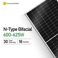 Panneaux solaires PV de type N, garantie 30 ans, 600w 610w 620 Watts, demi-cellule, panneau solaire photovoltaïque