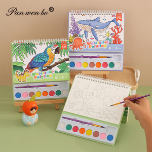Kit de peinture à l'<span class=keywords><strong>aquarelle</strong></span> pour enfants, ensemble portable de peinture à l'<span class=keywords><strong>aquarelle</strong></span> pour étudiants, livre de papier à <span class=keywords><strong>aquarelle</strong></span> DIY 8 couleurs pour la peinture - Product Image 1