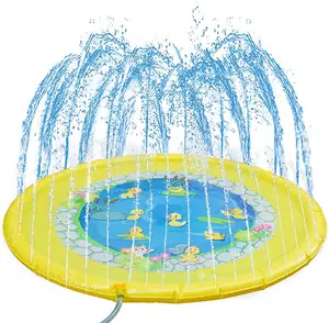Anak-anak Splash Pad Air Bermain Tikar, Musim Panas Luar Taman Pantai Meledak Sprinkler Bantalan Rendam Kolam Renang 68in Semprotan Air Tikar Mainan Permainan