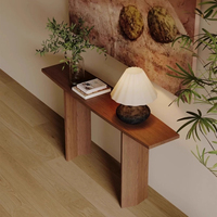 Console en bois massif étroite de style nordique rétro moderne pour salon, salle à manger, hôtel, chambre à coucher, utilisation à la maison/villa