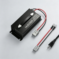 Chargeur rapide LiFePO4 industriel robuste 12V 14.6V 40A pour batteries à décharge profonde, camping-car, marine, usage hors réseau - Certifié CE RoHS
