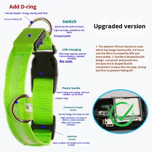 USB 충전 LED 조명이 있는 애완동물 발광 목걸이 실크 메쉬 소재 가벼운 실크 메쉬로 애완동물의 편안함을 제공합니다 - Product Image 3