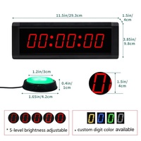 Reloj de Pared Digital LED YIZHI de 1.5 Pulgadas con Cronómetro y Temporizador de Cuenta Regresiva para Juegos de Desafío de 10s con Control por Botón