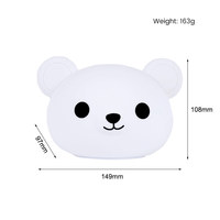Lampe ours en silicone rechargeable pour chambre à coucher, veilleuse d'intérieur à commande tactile avec lampe de table de taille moyenne