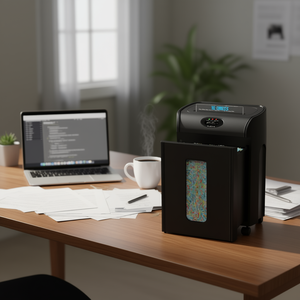 Déchiqueteuse de papier à coupe transversale Ly-Cd290p-15-B, panier de récupération de 4,76 gallons, niveau de sécurité P-4, conception à 3 modes, système anti-blocage pour usage bureautique - Product Image 2