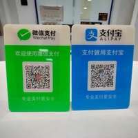Support de table en acrylique transparent en forme de V avec impression UV personnalisée pour code QR – Scannez pour payer – Idéal pour restaurants et cafés