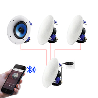 Haut-parleur de plafond sans fil de 6 pouces, 25W, coaxial actif, pour home cinéma, musique d'ambiance, audio multi-pièces