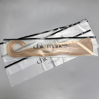 Sacs d'emballage pour extensions de cheveux de haute qualité, personnalisés, givrés, avec fermeture éclair, logo imprimé, sacs en PVC transparents avec fermeture éclair pour perruques