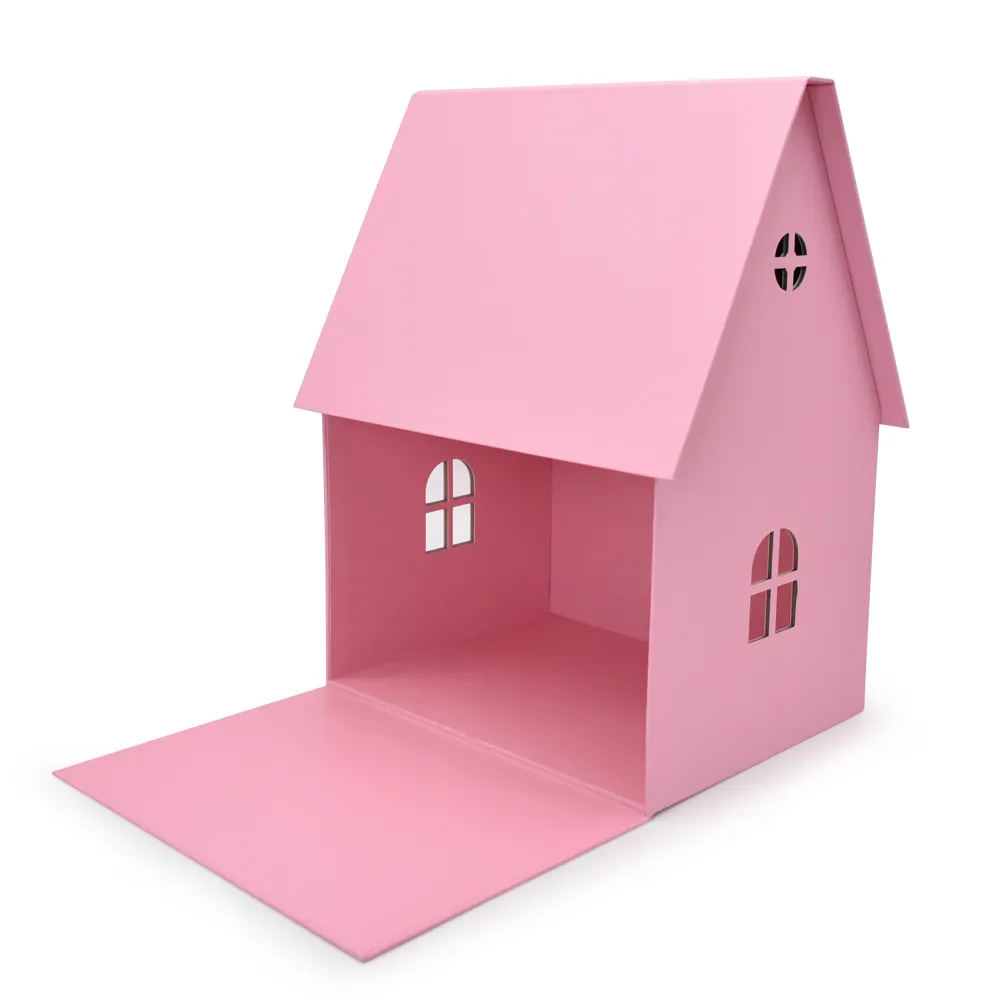 豪華なカラフルな紙の家の形の人形のギフト装飾ボックスカスタマイズされた色の子供服ボックス屋内のリビングルームで使用