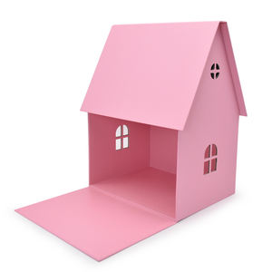 Boîtes de décoration de cadeau de poupée en forme de <span class=keywords><strong>maison</strong></span> en papier colorées de luxe boîte à vêtements pour enfants de couleur personnalisée utiliser dans le salon intérieur - Product Image 1