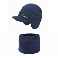 Ensemble bonnet et cache-cou en tricot pour homme, chaud, protection des oreilles, bonnet thermique, casquette de ski, casquette de cyclisme, casquette de snowboard, randonnée, couvre-chef pour temps froid