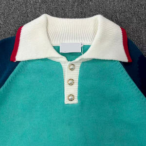 Pull d'hiver Jersey Cold Oversize Knitted Men Vintage Polo Sweater 100% Cotton Sweater - Product Image 2