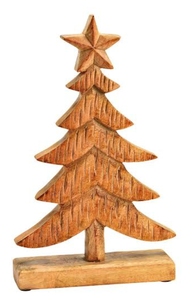 Natural Wood <b>Christmas</b> Tree Stand Tabletop Ornament Carved Wooden Holiday <b>Decor</b> for Home <b>Office</b> - Product Image 6