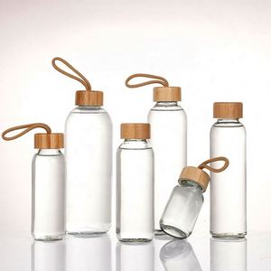 Bouteille d'eau en verre écologique sans BPA avec couvercle en bambou pour les voyages et la salle de sport - Product Image 2