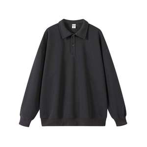 H5489 nuevos estilos al por mayor personalizado 350 Gsm 100% algodón Polo cuello sudaderas para hombres y mujeres - Product Image 6