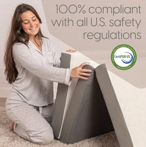 مرتبة أرضية قابلة للطي للبالغين والأطفال سرير محمول 4 بوصة رغوة - Product Image 5