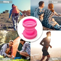 Gobelet pliable en silicone personnalisé OEM, tasse de voyage pliable avec couvercle, gobelet réutilisable en gros pour le camping sans BPA